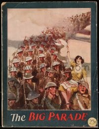 7w474 BIG PARADE souvenir program book 1925 King Vidor's World War I epic, John Gilbert, cool art!