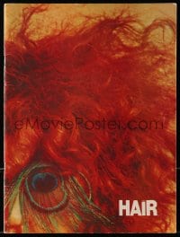 7w526 HAIR stage play souvenir program book 1969 great Hirschfeld art on the interior!