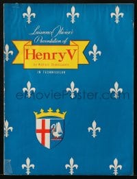 7w536 HENRY V souvenir program book 1944 classic Laurence Olivier & William Shakespeare!