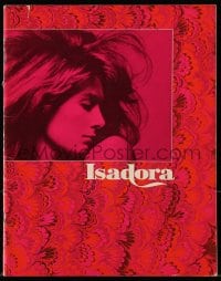 7w575 LOVES OF ISADORA souvenir program book 1969 Vanessa Redgrave in the title role, James Fox