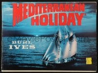 7w582 MEDITERRANEAN HOLIDAY Cinerama souvenir program book 1964 German movie hosted by Burl Ives!