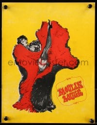 7w588 MOULIN ROUGE souvenir program book 1953 Larry Garfunkel cover art of sexy French dancer!