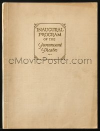 7w605 PARAMOUNT THEATRE souvenir program book 1926 inaugural program with lots of images & info!