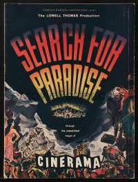 7w637 SEARCH FOR PARADISE Cinerama souvenir program book 1957 Lowell Thomas' Himalayan travels!