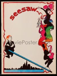 7w639 SEESAW stage play souvenir program book 1973 John Gavin & Michele Lee on Broadway, Marvin art!