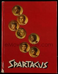 7w657 SPARTACUS hardcover souvenir program book 1961 Stanley Kubrick, art of top cast on gold coins!