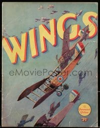 7w699 WINGS souvenir program book 1927 Wellman Best Picture winner, sexy Clara Bow & Buddy Rogers!
