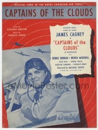 7w325 CAPTAINS OF THE CLOUDS sheet music 1942 pilot James Cagney, World War II, the title song!