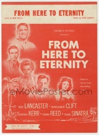 7w343 FROM HERE TO ETERNITY sheet music 1953 Lancaster, Kerr, Sinatra, Reed, Clift, title song!