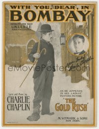 7w349 GOLD RUSH sheet music 1925 lyrics & music by Charlie Chaplin, With You, Dear, In Bombay!