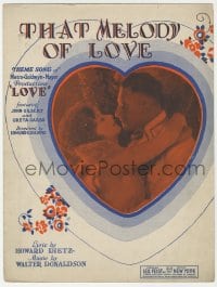 7w373 LOVE sheet music 1927 Greta Garbo & John Gilbert, That Melody of Love!