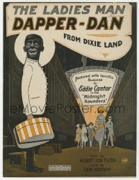 7w380 MIDNIGHT ROUNDERS OF 1921 sheet music 1921 Eddie Cantor in blackface, Ladies Man Dapper-Dan!