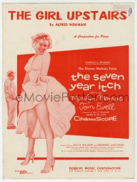 7w402 SEVEN YEAR ITCH sheet music R1960s sexy Marilyn Monroe w/skirt blowing, The Girl Upstairs!