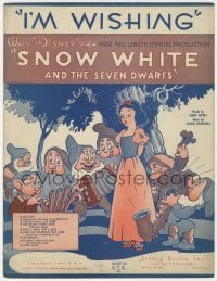 7w408 SNOW WHITE & THE SEVEN DWARFS sheet music 1937 Disney animated fantasy classic, I'm Wishing!