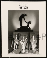 7w780 FANTASIA video presskit w/ 3 stills R1991 Disney's masterpiece, cartoon set to classical music!