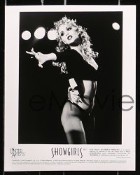 7w946 SHOWGIRLS presskit w/ 12 stills 1995 Paul Verhoeven directed, sexy stripper Elizabeth Berkley