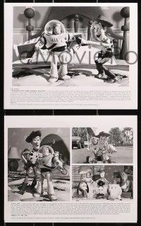 7w974 TOY STORY presskit w/ 5 stills 1995 Disney & Pixar, great images of Buzz, Woody & cast!