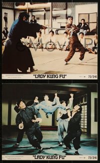 7x271 LADY KUNG FU 4 8x10 mini LCs 1973 unbreakable China doll gives you the licking of your life!