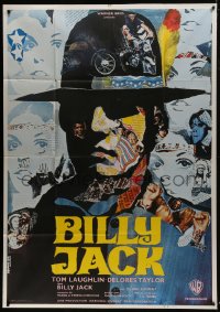 7y619 BILLY JACK French 1p 1971 Tom Laughlin, Delores Taylor, cool colorful Piero Ermanno Iaia art!