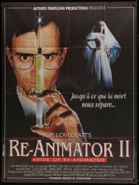 7y633 BRIDE OF RE-ANIMATOR French 1p 1991 H.P. Lovecraft, different art of mad scientist & bride!