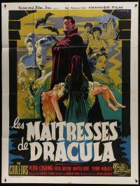 7y634 BRIDES OF DRACULA French 1p 1960 cool completely different vampire art by Koutachy!