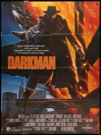 7y667 DARKMAN French 1p 1990 directed by Sam Raimi, cool Alvin art of masked hero Liam Neeson!