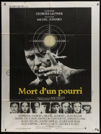 7y675 DEATH OF A LOUSE French 1p 1977 c/u of smoking Alain Delon as sniper's target!
