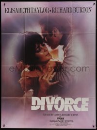 7y684 DIVORCE HIS DIVORCE HERS French 1p 1973 different art of Elizabeth Taylor & Richard Burton!