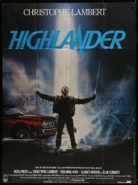 7y758 HIGHLANDER French 1p 1986 different art of immortal Christopher Lambert by Rombi!