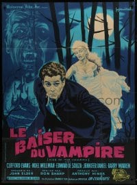 7y787 KISS OF THE VAMPIRE French 1p 1963 Hammer, great different horror art by Guy Gerard Noel!