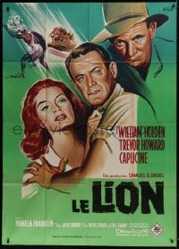 7y818 LION French 1p 1963 different art of William Holden, Trevor Howard & Capucine by Grinsson!