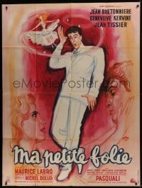 7y829 MA PETITE FOLIE French 1p 1954 great romantic artwork by Rene Peron, My Little Folly!