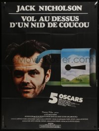7y860 ONE FLEW OVER THE CUCKOO'S NEST French 1p R1970s different art of Nicholson, Forman classic!