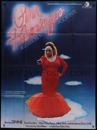 7y875 PINK FLAMINGOS French 1p 1972 Divine, Mink Stole, John Waters' classic exercise in poor taste