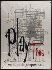7y879 PLAYTIME French 1p 1967 Jacques Tati, great artwork by Baudin & Rene Ferracci!