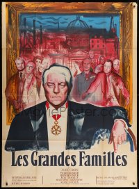 7y883 POSSESSORS style A French 1p 1958 Les Grandes Familles, art of Jean Gabin by Rene Peron!