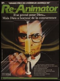 7y895 RE-ANIMATOR French 1p 1986 different Watorek art of mad scientis with hypodermic needle!