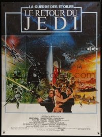 7y900 RETURN OF THE JEDI French 1p 1983 George Lucas classic, different montage art by Michel Jouin
