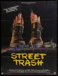 7y933 STREET TRASH French 1p 1987 completely different gruesome artwork of severed feet in boots!