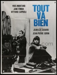 7y962 TOUT VA BIEN French 1p 1972 Yves Montand & Jane Fonda by movie camera, Jean-Luc Godard!