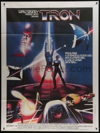 7y965 TRON French 1p 1982 Walt Disney sci-fi, Jeff Bridges in a computer, cool special effects!