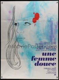7y970 UNE FEMME DOUCE French 1p 1969 Robert Bresson's Une femme douce, wonderful art by Chica!