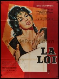 7y987 WHERE THE HOT WIND BLOWS style A French 1p 1959 Jules Dassin, Thos art of sexy Lollobrigida!