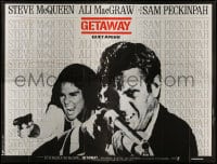 7y514 GETAWAY French 4p 1973 cool image of Steve McQueen & Ali McGraw with guns, Sam Peckinpah!