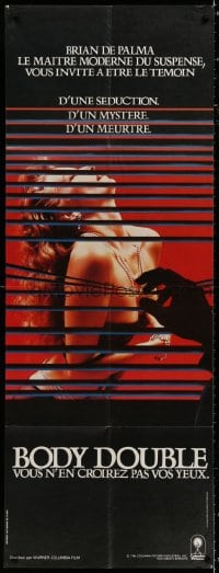 7y549 BODY DOUBLE French door panel 1985 directed by Brian De Palma, voyeur watches sexy woman!