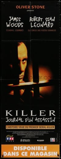 7y555 KILLER A JOURNAL OF MURDER video French door panel 1995 super c/u of James Woods behind bars!