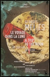 7y526 TRIP TO THE MOON French 11x17 R2011 image of rocket in the moon's eye, Cannes Film Festival!