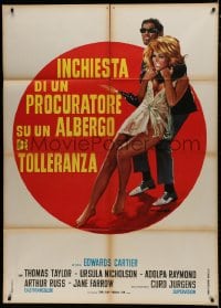7y156 DAS STUNDENHOTEL VON ST. PAULI Italian 1p 1971 Tarantelli art of thug manhandling sexy woman!