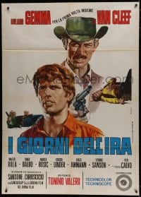 7y157 DAY OF ANGER Italian 1p 1967 Casaro spaghetti western art of Lee Van Cleef & Giuliano Gemma!