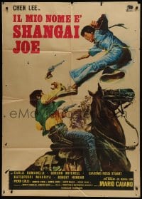 7y178 DRAGON STRIKES BACK Italian 1p 1972 Il mio nome e Shanghai Joe, cool kung fu western art!